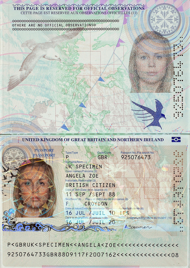 британский паспорт образец